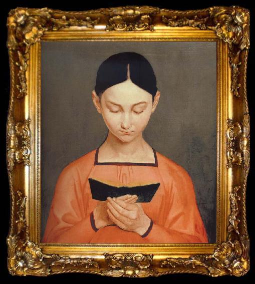 framed  Gustav Adolph Henning Girl Reading, ta009-2